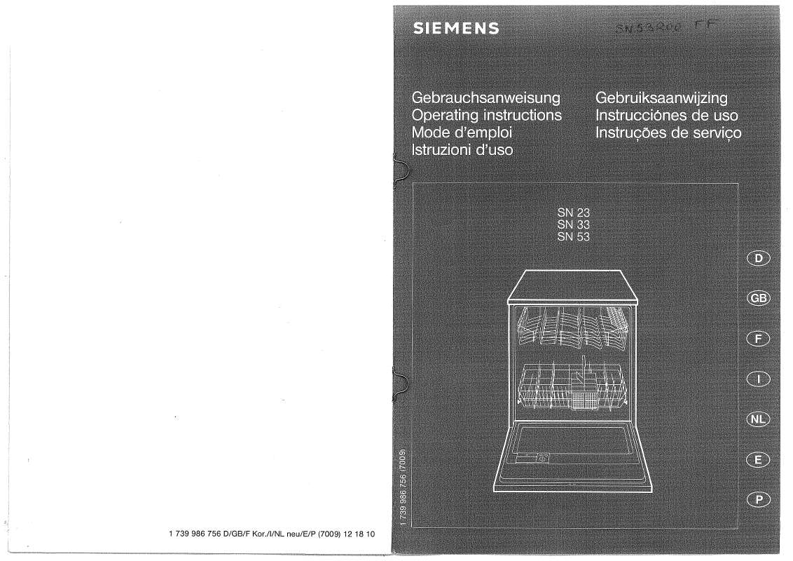 Guide utilisation SIEMENS SN 33 de la marque SIEMENS