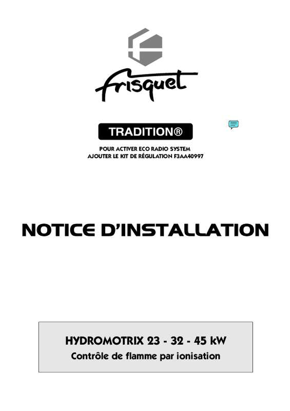 Guide utilisation FRISQUET HYDROMOTRIX CONDENS V 25 KW  de la marque FRISQUET