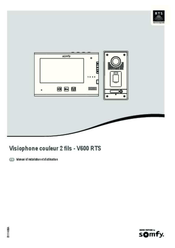 Guide utilisation  SOMFY VISIOPHONE V600 RTS  de la marque SOMFY