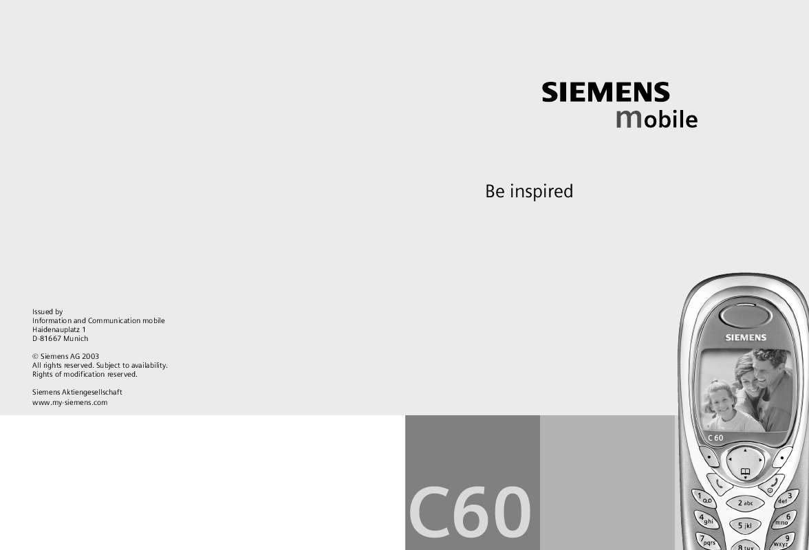 Guide utilisation SIEMENS C60  de la marque SIEMENS