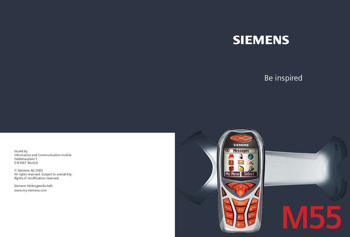 Guide utilisation SIEMENS M55  de la marque SIEMENS