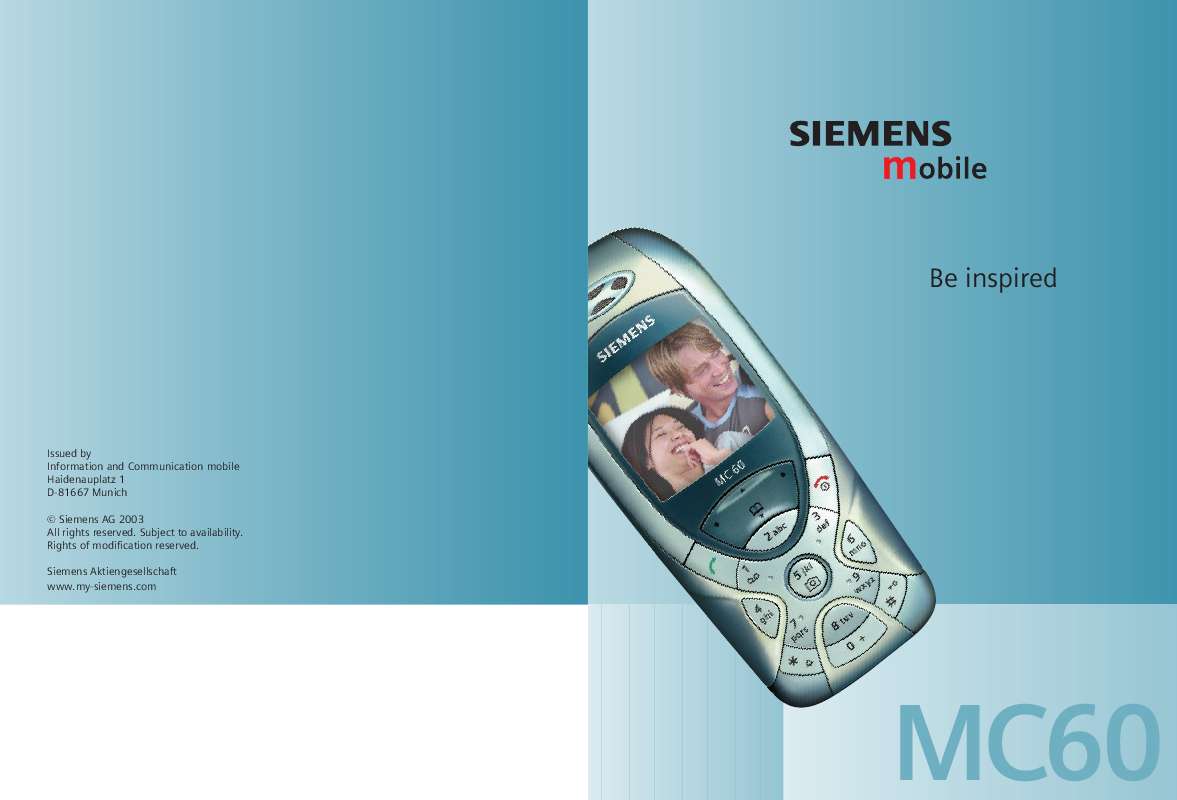 Guide utilisation SIEMENS MC60  de la marque SIEMENS