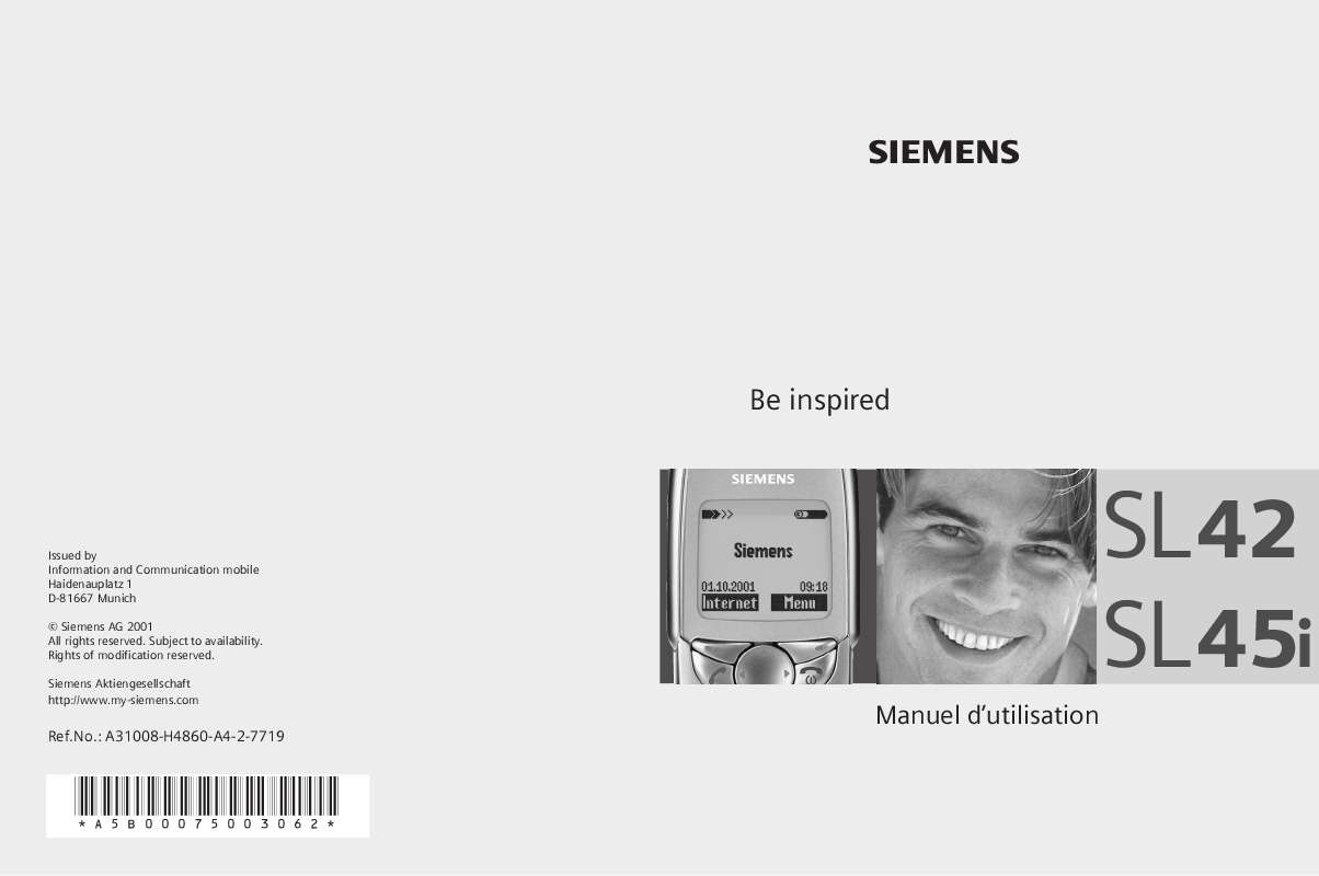 Guide utilisation SIEMENS SL42  de la marque SIEMENS