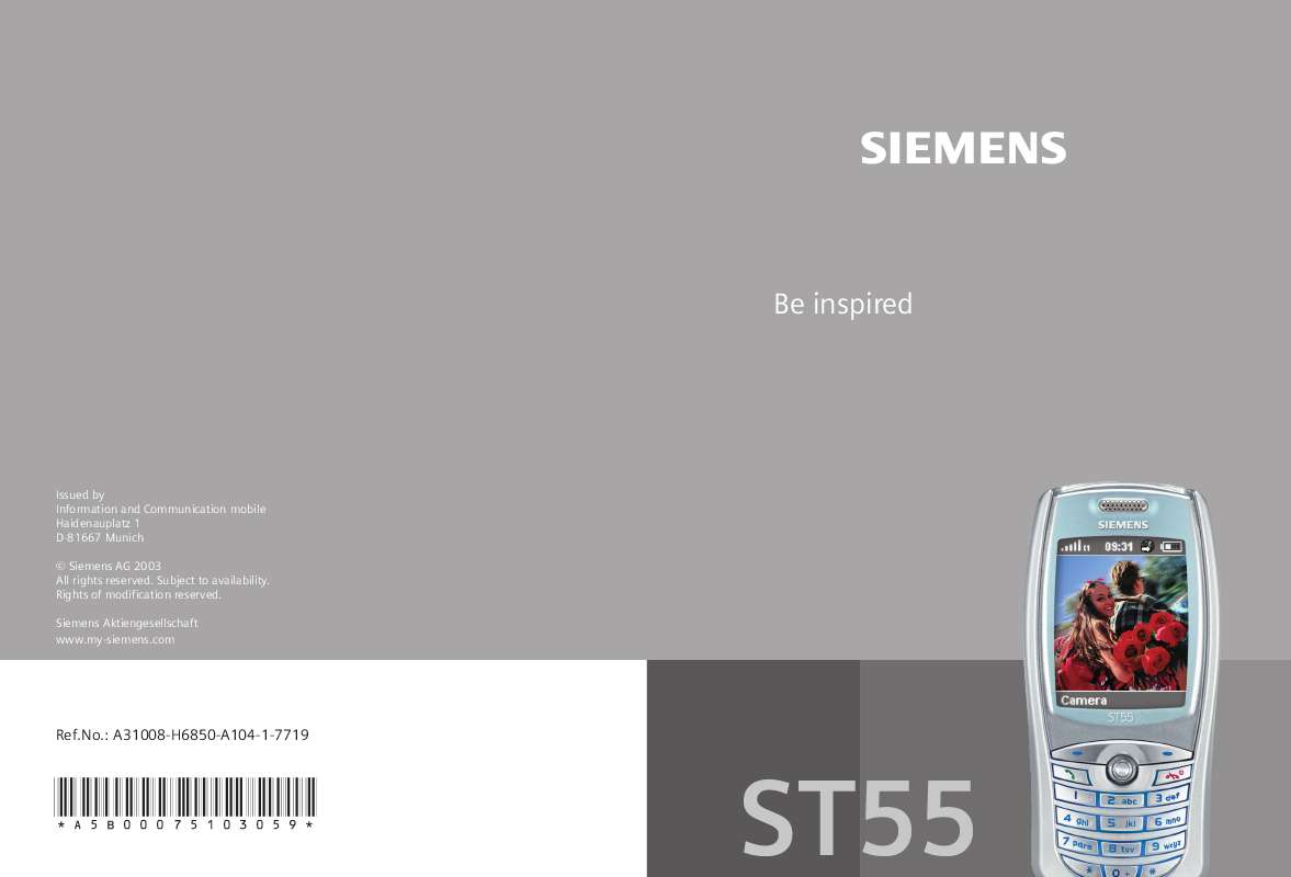Guide utilisation SIEMENS ST55  de la marque SIEMENS