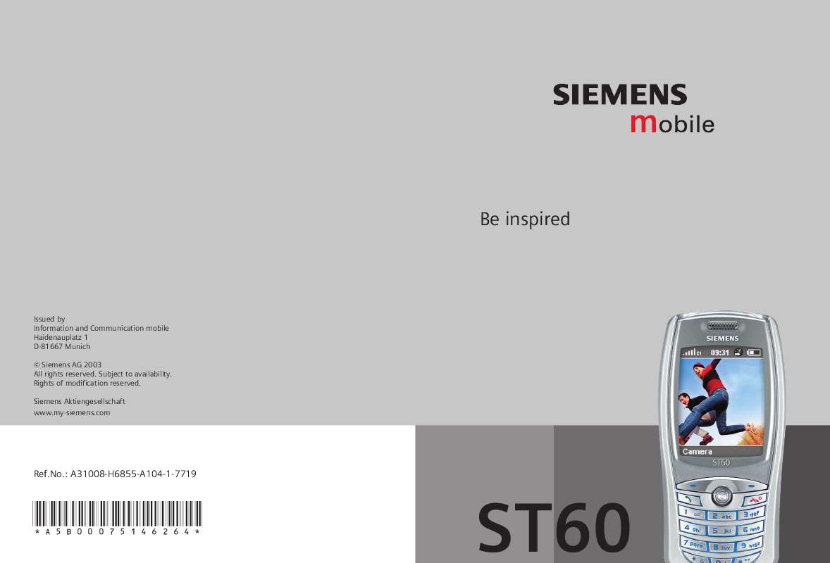 Guide utilisation SIEMENS ST60  de la marque SIEMENS