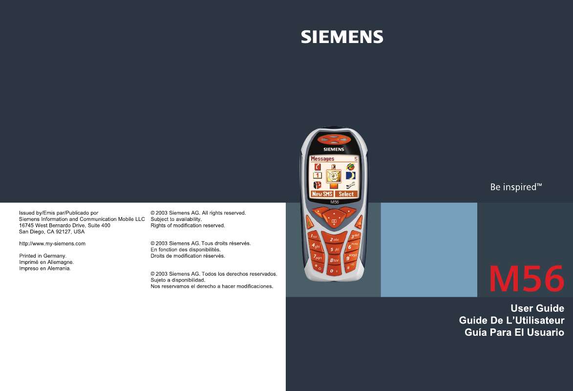 Guide utilisation SIEMENS M56  de la marque SIEMENS