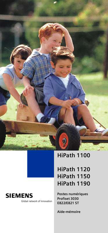 Guide utilisation SIEMENS HIPATH 1100  de la marque SIEMENS