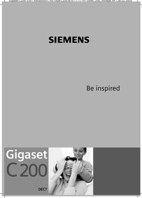 Guide utilisation SIEMENS GIGASET C200 DECT  de la marque SIEMENS