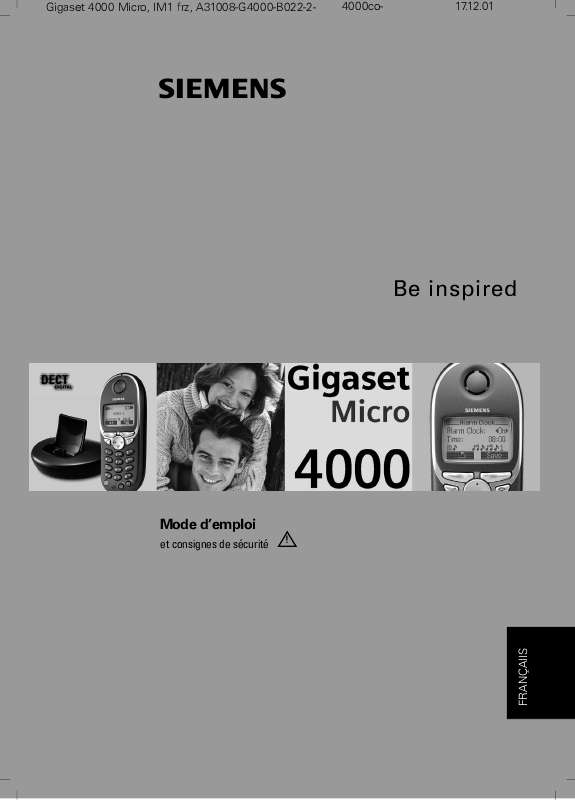 Guide utilisation SIEMENS GIGASET MICRO 4000  de la marque SIEMENS