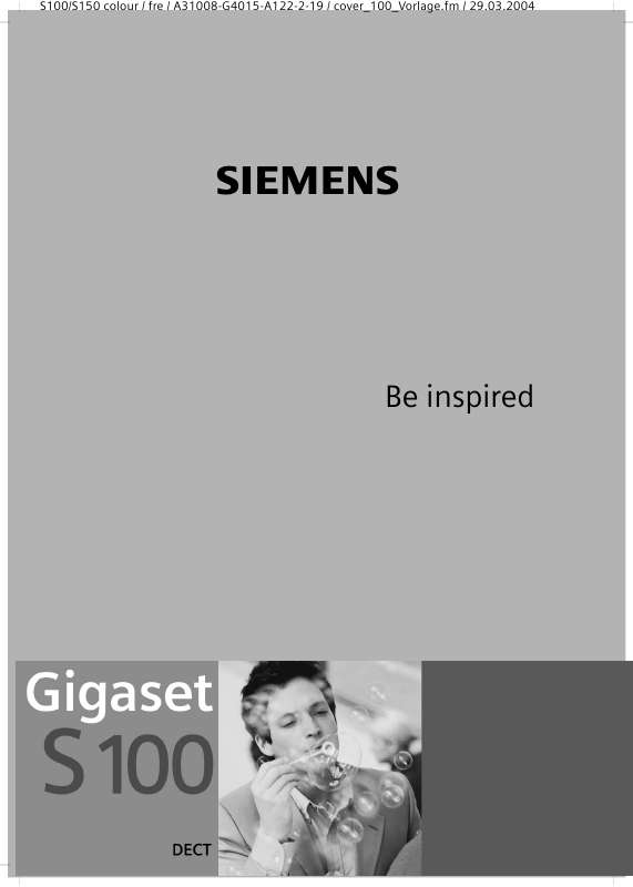 Guide utilisation SIEMENS GIGASET S100 COLOUR  de la marque SIEMENS
