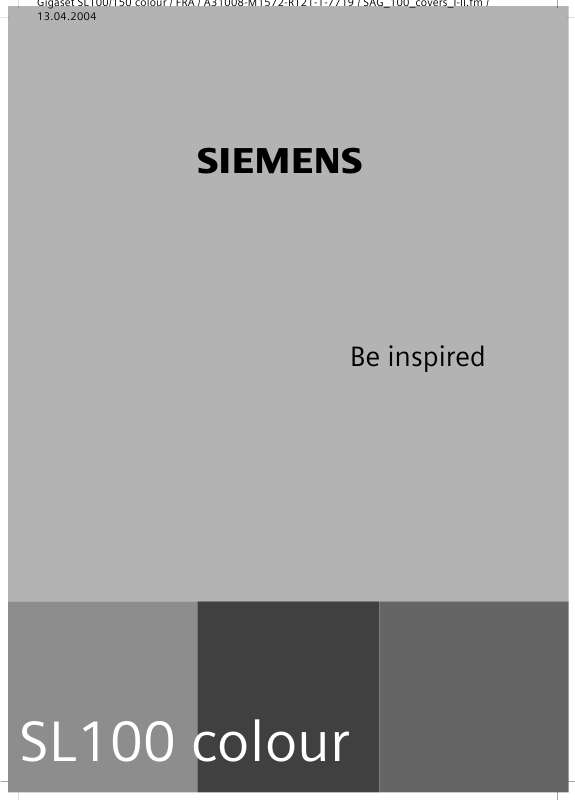 Guide utilisation SIEMENS GIGASET SL100 COLOUR  de la marque SIEMENS