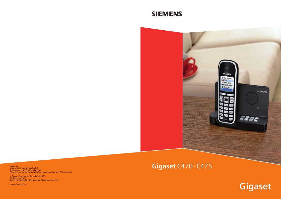 Guide utilisation SIEMENS GIGASET C470  de la marque SIEMENS