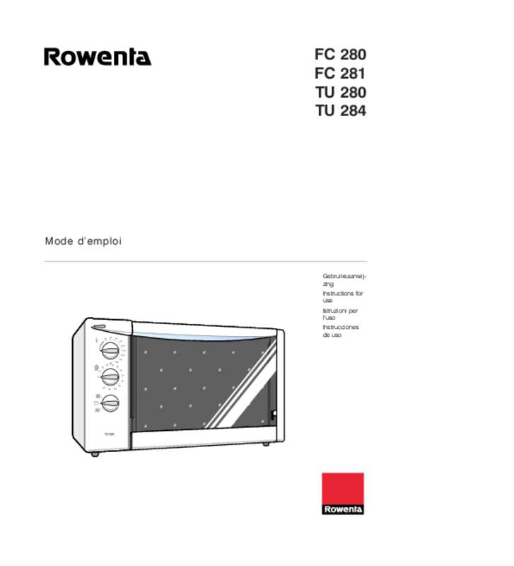 Guide utilisation ROWENTA GOURMET FC 281 & FC 281 de la marque ROWENTA