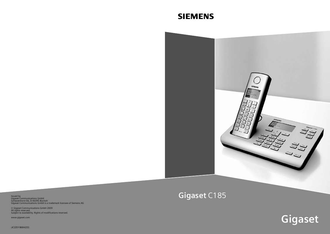Guide utilisation SIEMENS GIGASET C185  de la marque SIEMENS