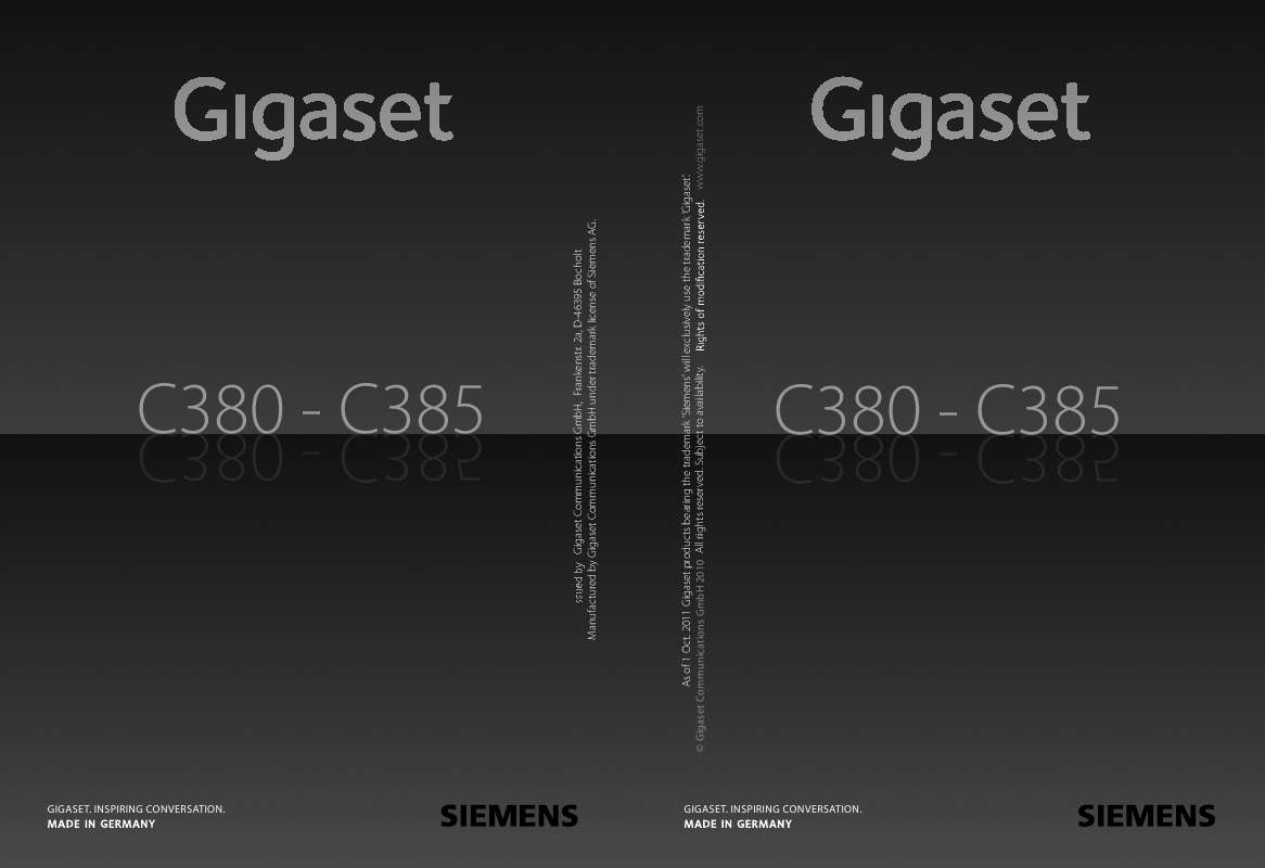 Guide utilisation SIEMENS GIGASET C385  de la marque SIEMENS