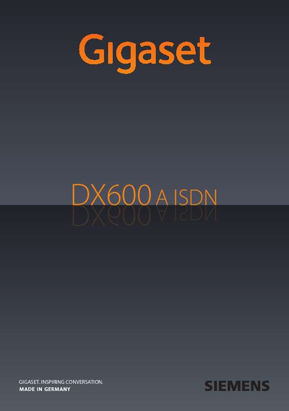 Guide utilisation SIEMENS GIGASET DX600A  de la marque SIEMENS