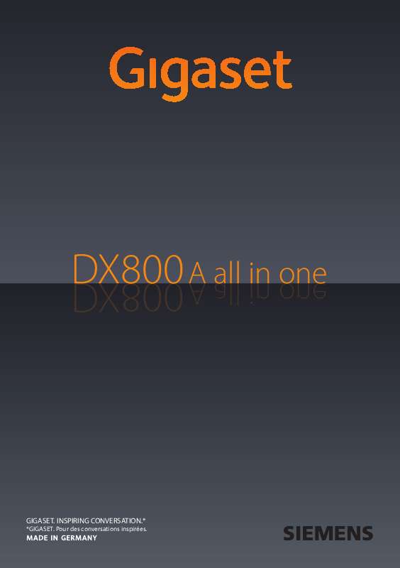 Guide utilisation SIEMENS GIGASET DX800A  de la marque SIEMENS