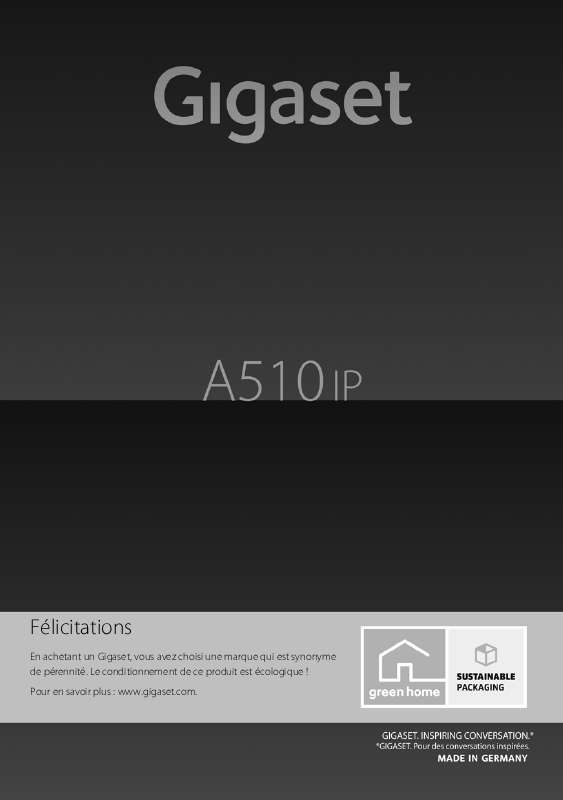 Guide utilisation SIEMENS GIGASET A510 IP  de la marque SIEMENS