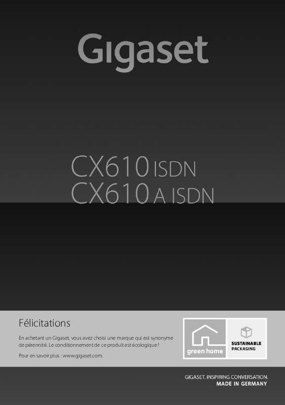 Guide utilisation SIEMENS GIGASET CX610 ISDN  de la marque SIEMENS
