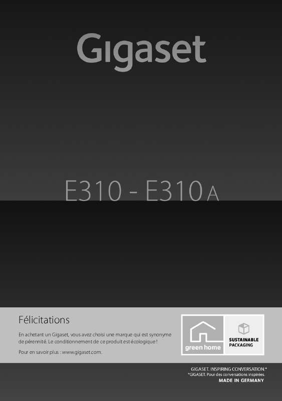 Guide utilisation SIEMENS GIGASET E310  de la marque SIEMENS
