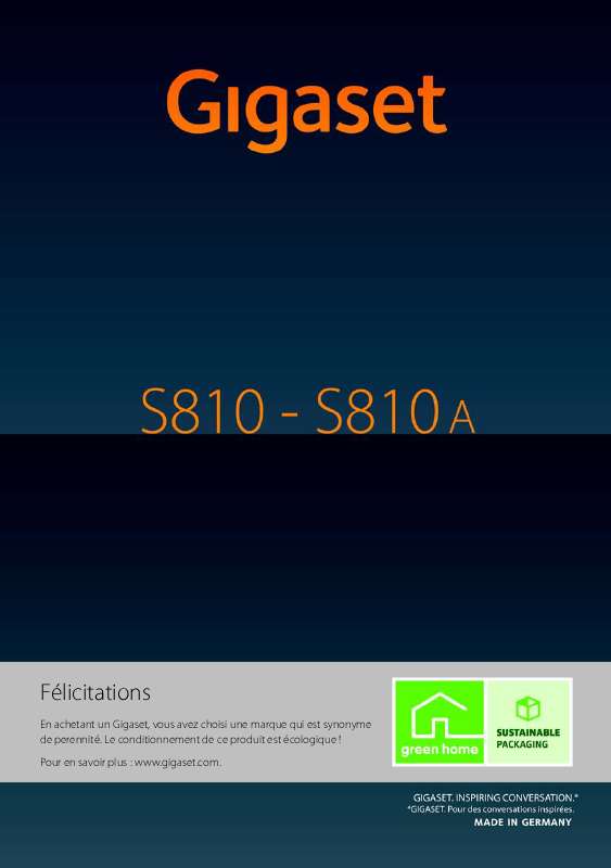 Guide utilisation SIEMENS GIGASET S810  de la marque SIEMENS
