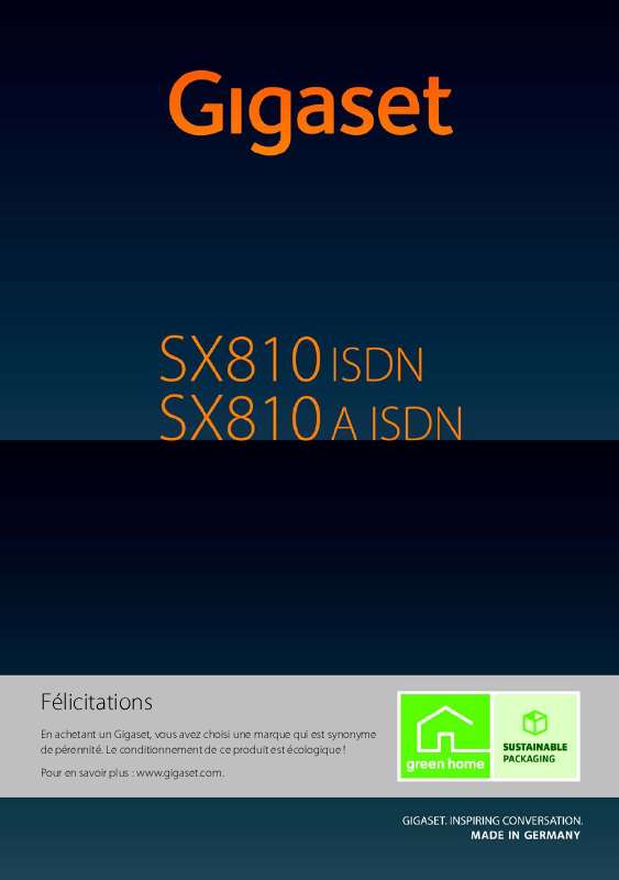 Guide utilisation SIEMENS GIGASET SX810 ISDN  de la marque SIEMENS