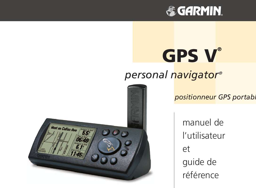 Guide utilisation GARMIN GPS V  de la marque GARMIN