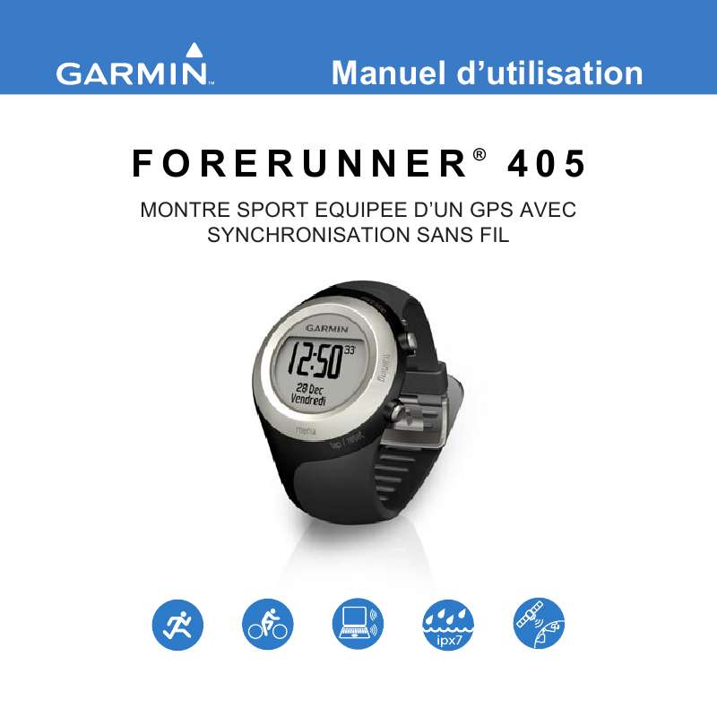 Guide utilisation GARMIN FORERUNNER 405  de la marque GARMIN