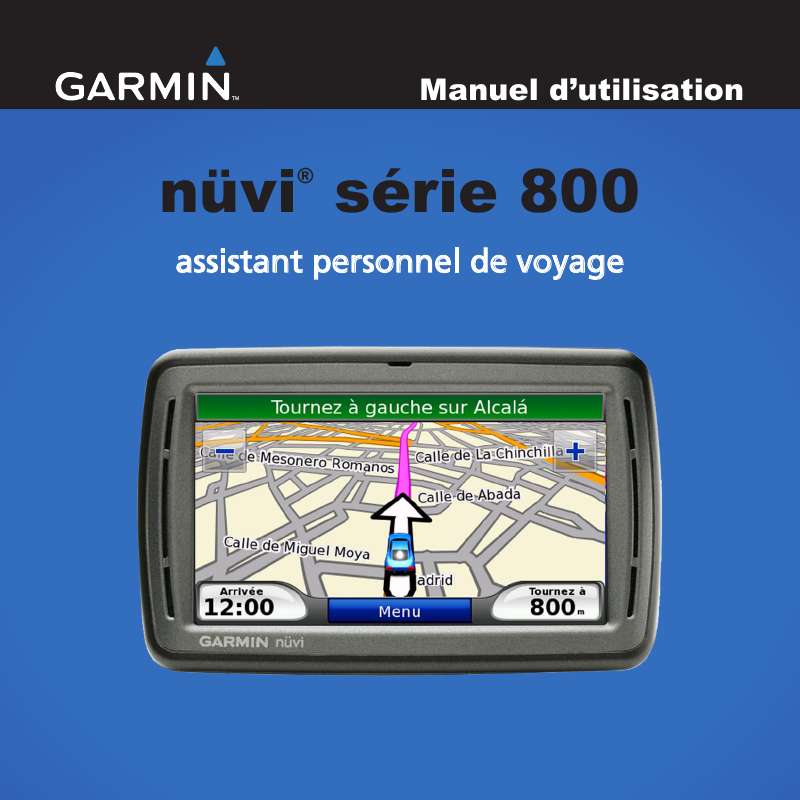 Guide utilisation GARMIN NUVI 800  de la marque GARMIN