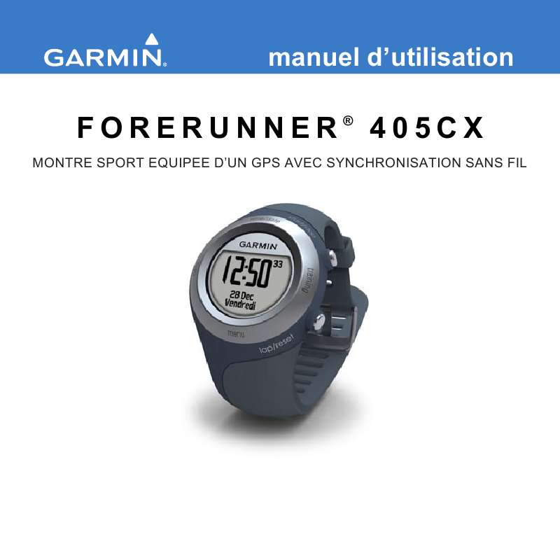 Guide utilisation GARMIN FORERUNNER 405CX  de la marque GARMIN