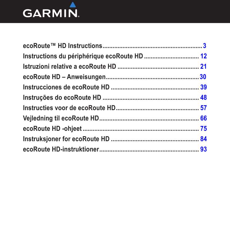 Guide utilisation GARMIN ECOROUTE  de la marque GARMIN