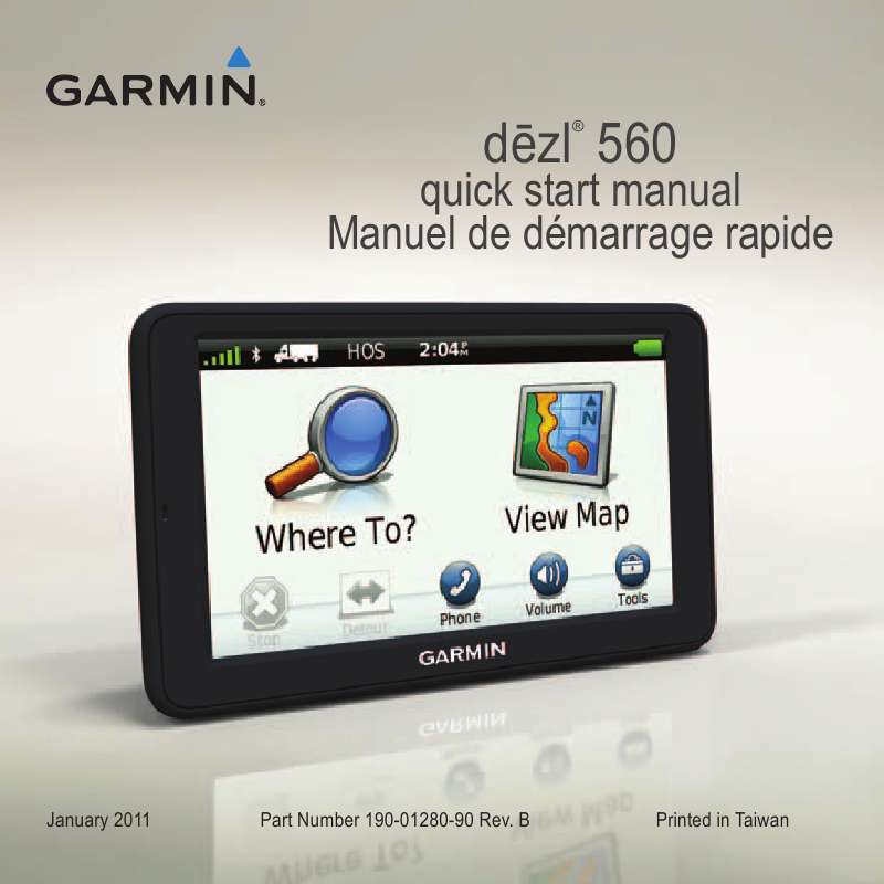 Guide utilisation GARMIN DEZL560LMT POIDS LOURDS/CAMPING-CARS  de la marque GARMIN