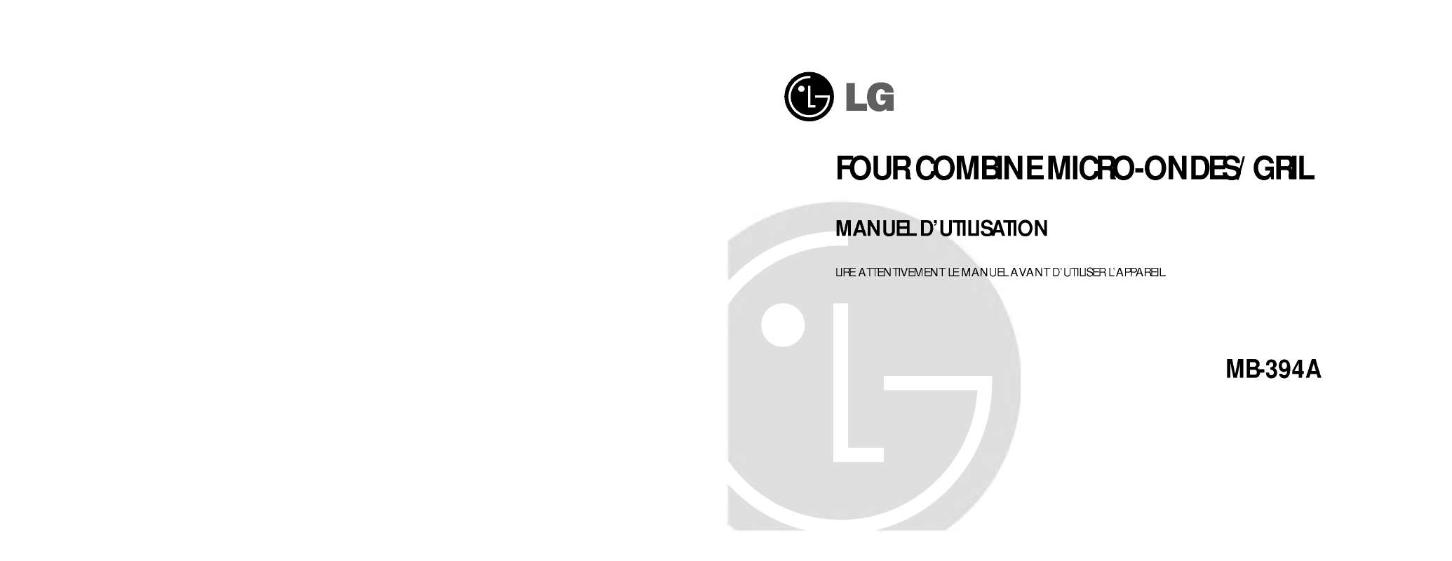 Guide utilisation LG MB-394A de la marque LG