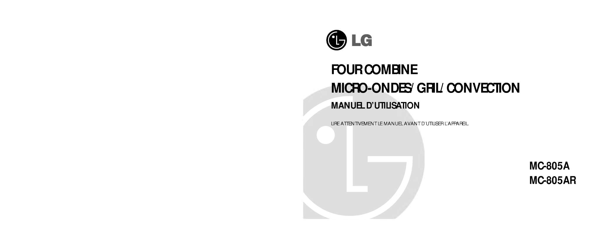 Guide utilisation LG MC-805AR de la marque LG