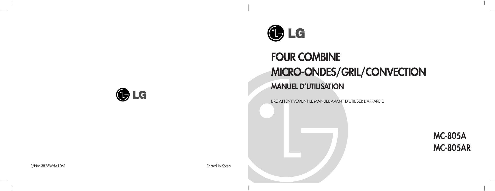 Guide utilisation LG MC-805ARBL de la marque LG