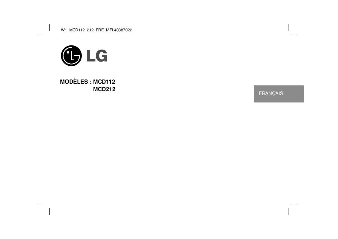Guide utilisation LG MC-D112 de la marque LG