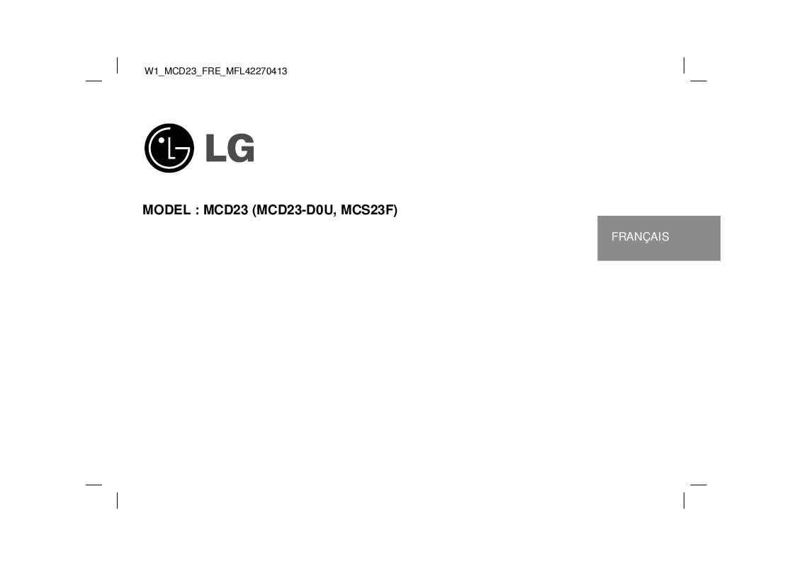 Guide utilisation LG MC-D23 de la marque LG