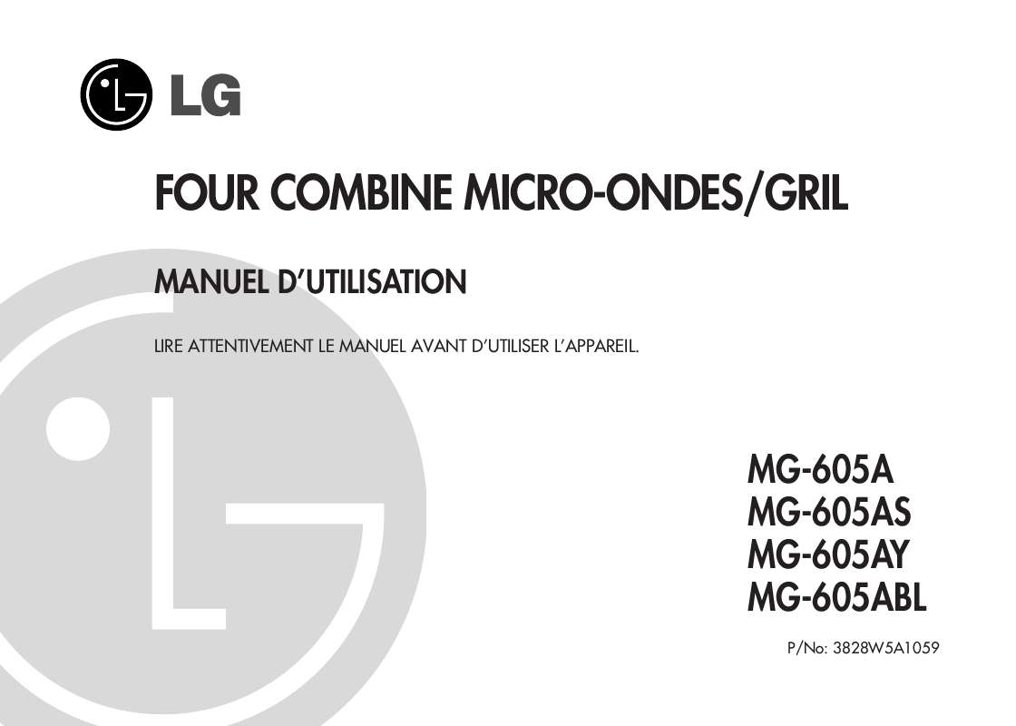Guide utilisation LG MG-605A de la marque LG