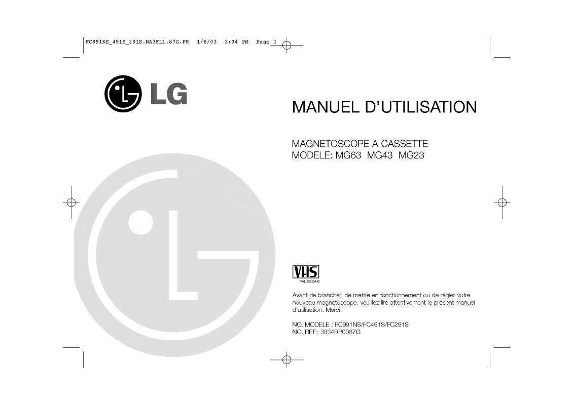 Guide utilisation LG MG23 de la marque LG
