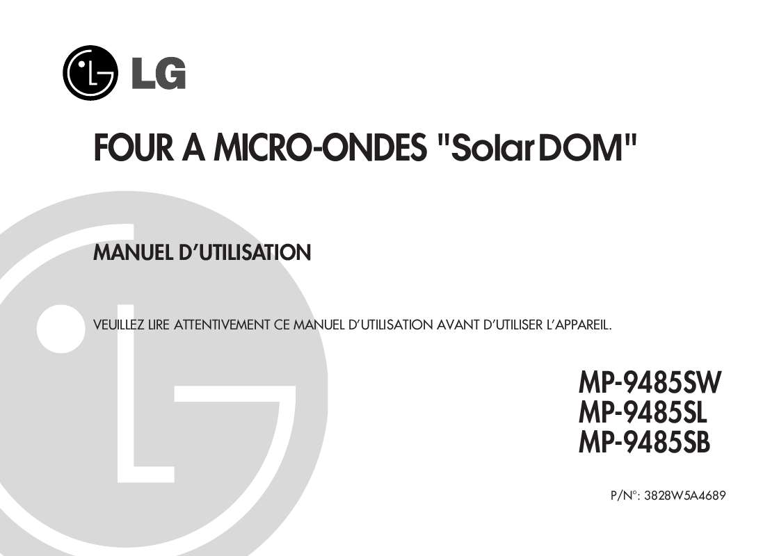 Guide utilisation LG MP-9485SL de la marque LG
