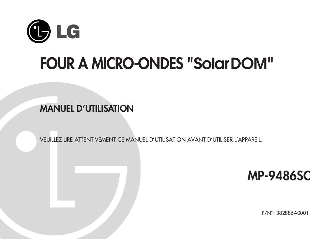 Guide utilisation LG MP-9486SC de la marque LG