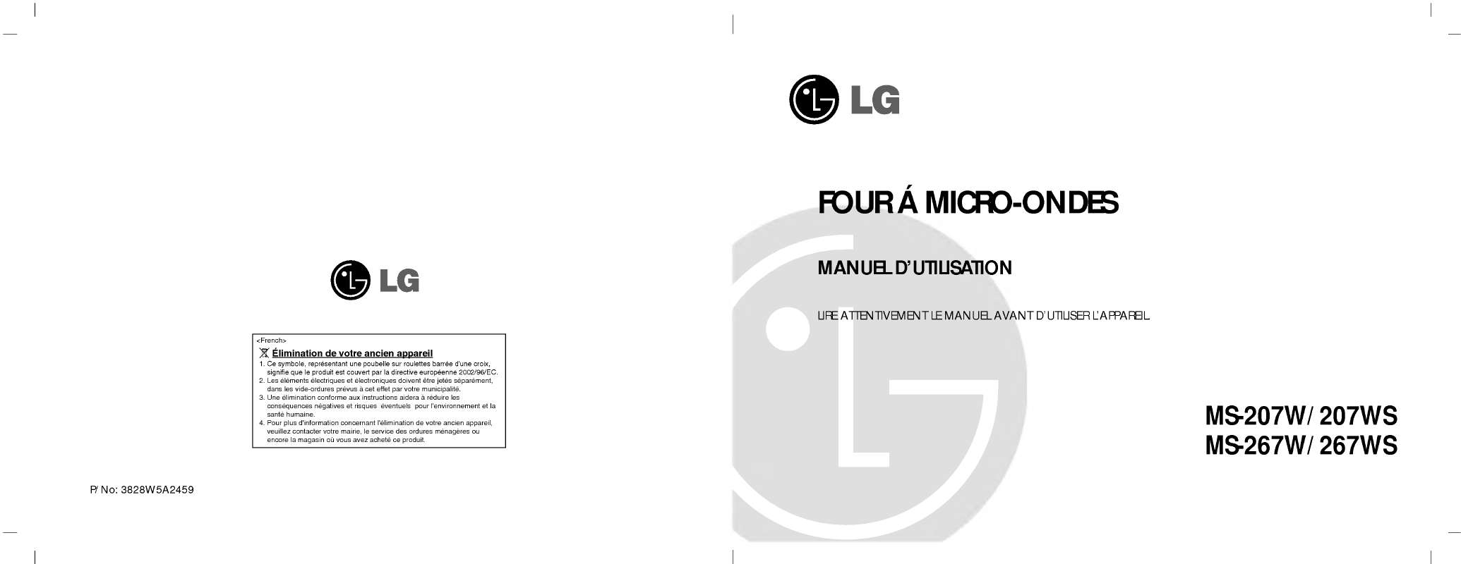 Guide utilisation LG MS-207WS de la marque LG