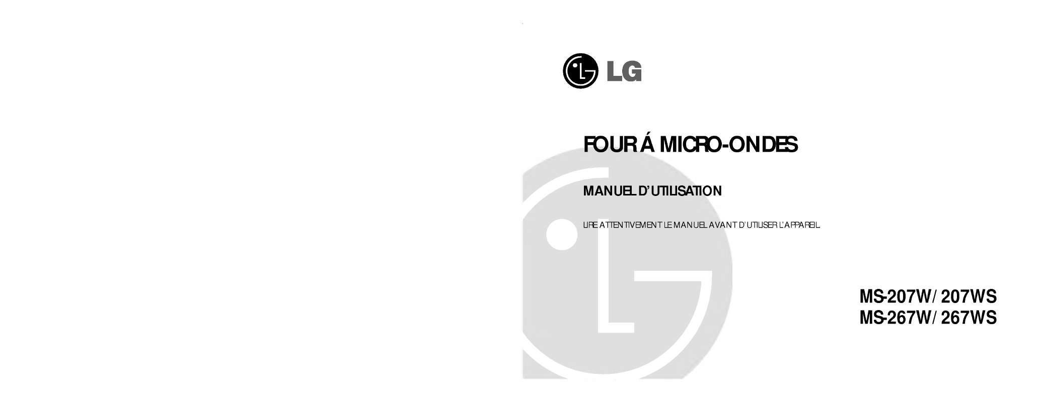 Guide utilisation LG MS-267W de la marque LG