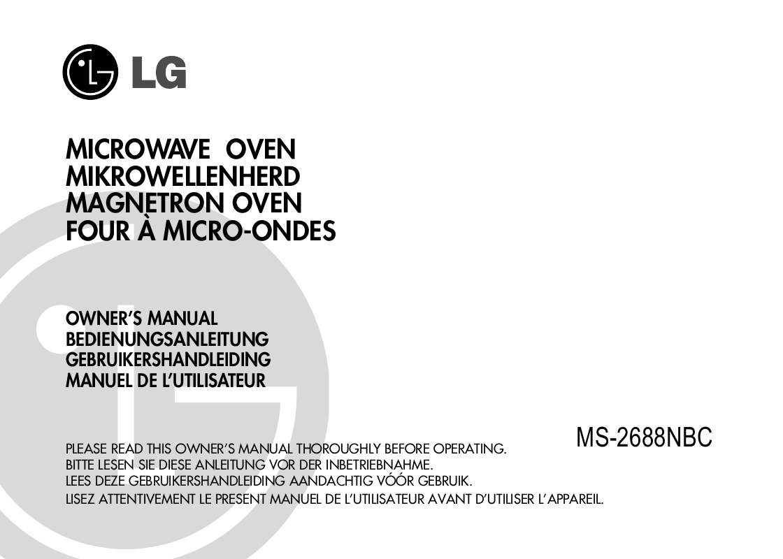 Guide utilisation LG MS-2688NBC de la marque LG