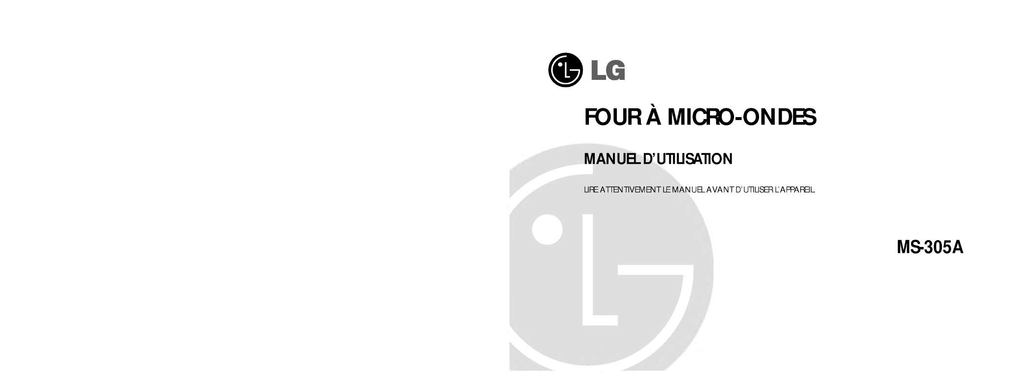 Guide utilisation LG MS-305A de la marque LG