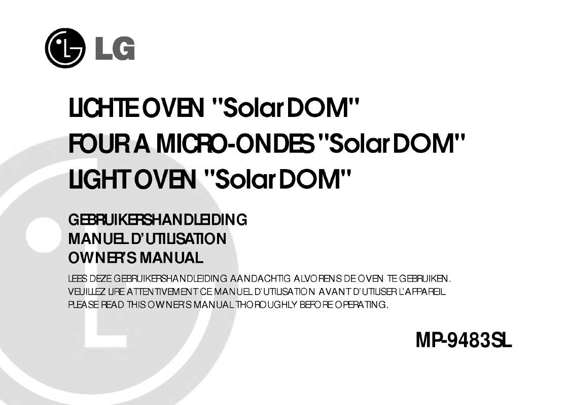 Guide utilisation LG SOLARDOM MP 9483SL & MP-9483SL de la marque LG