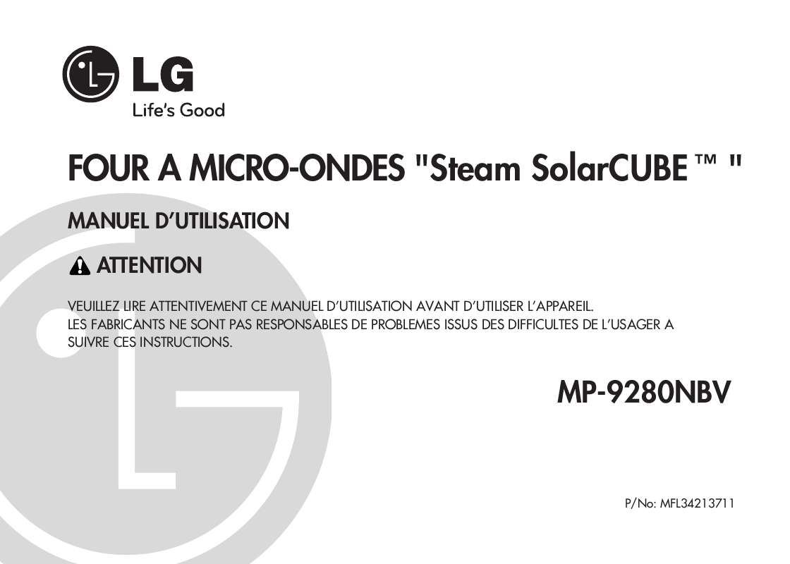 Guide utilisation LG MP-9280NC de la marque LG