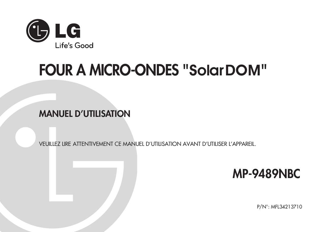Guide utilisation LG MP-9489-NBC de la marque LG