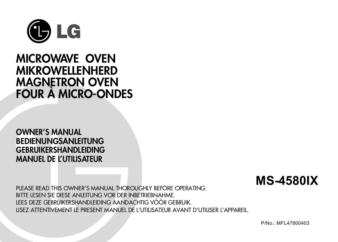Guide utilisation LG MS-4580-IX de la marque LG