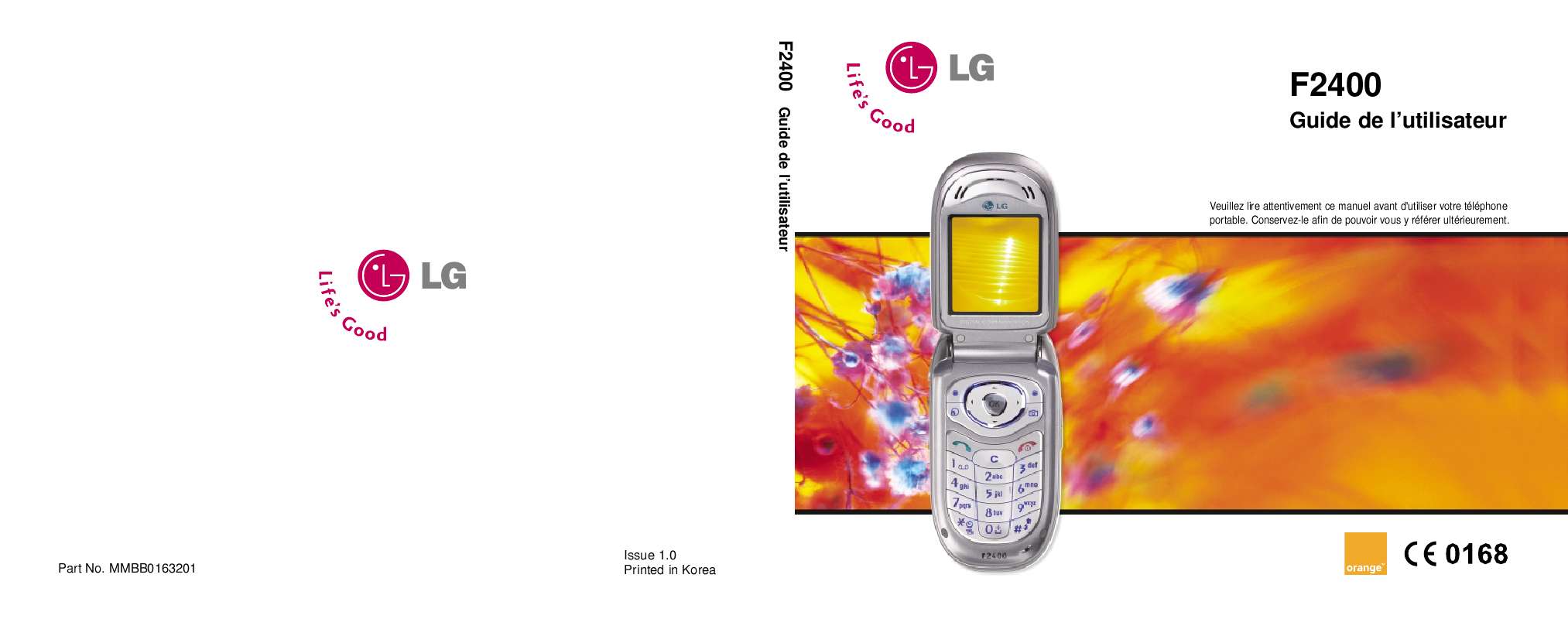 Guide utilisation LG F2400 de la marque LG